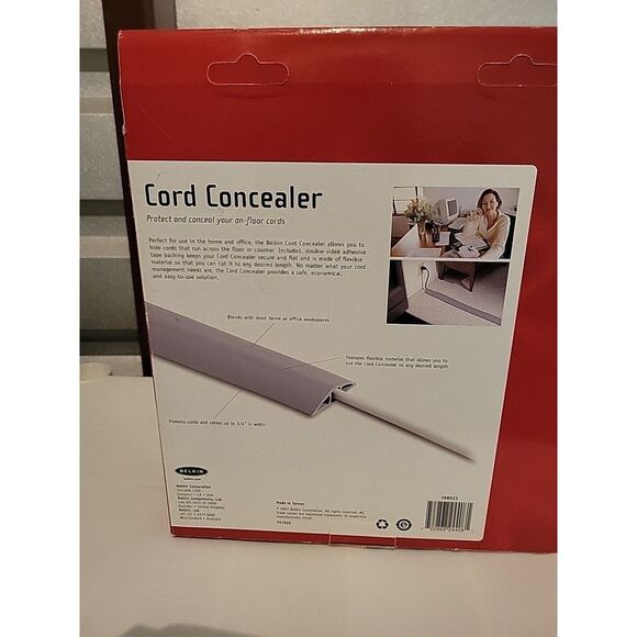 Belkin Cord Concealer - 6' (1.8m) - Protects Up To 3/4" Wide Cables - Grey - Picture 2 of 2